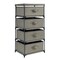 4-Tier Tall Closet Dresser with Drawers - Clothes Organizer and Small Fabric Storage for Bedroom (Gray)